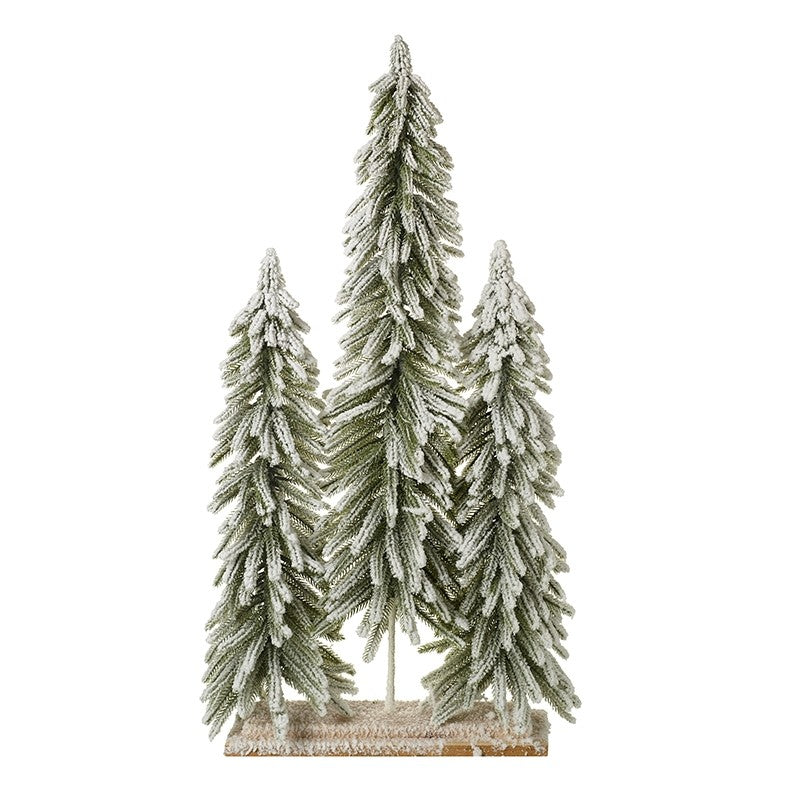 Trio of Snowy Christmas Trees