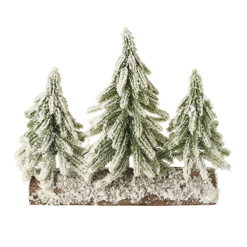Small Snowy Trees on Log